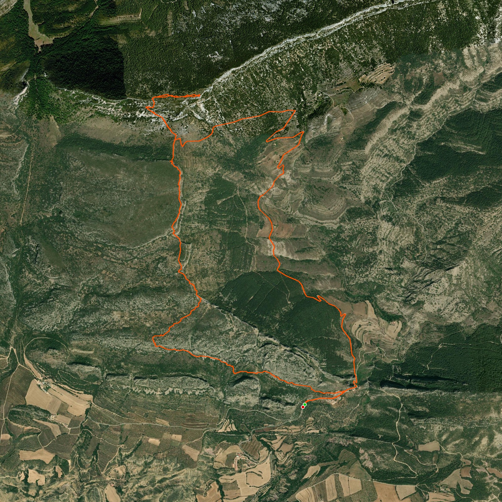 Route map for Gallinova from Abella de la Conca