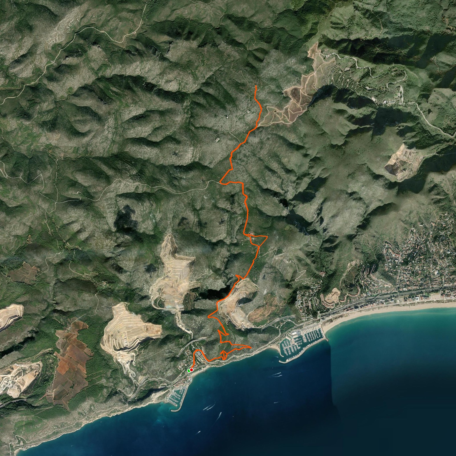 Route map for La Morella through Parc del Garraf