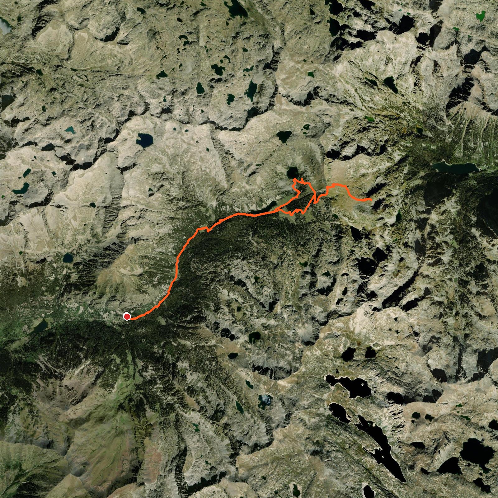 Route map for Boí to Mirador del Portarró