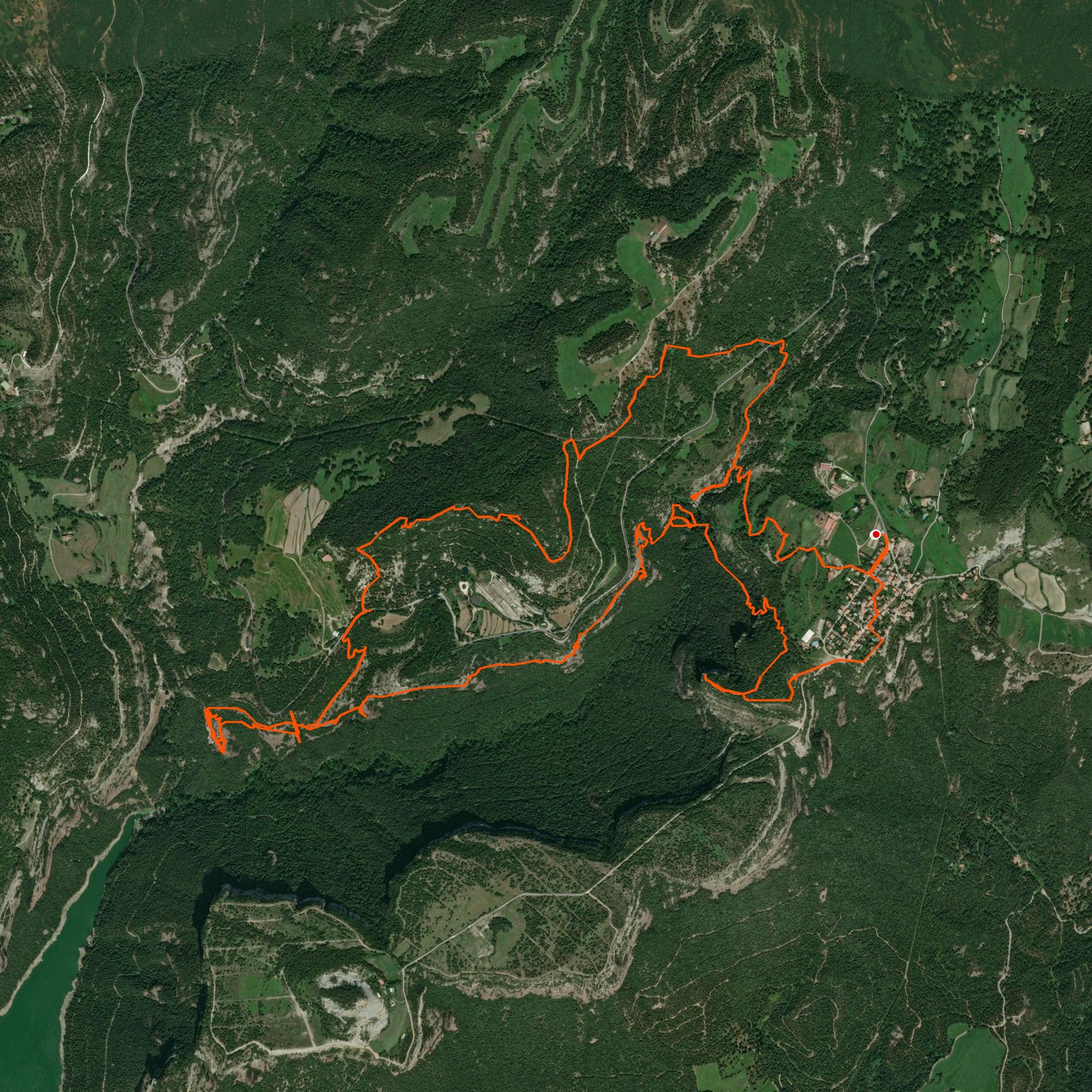 Route map for Valley and peaks in the Tavertet Valley
